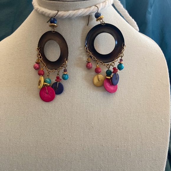 Fun 1990s Colorful Earrings - Picture 2 of 2